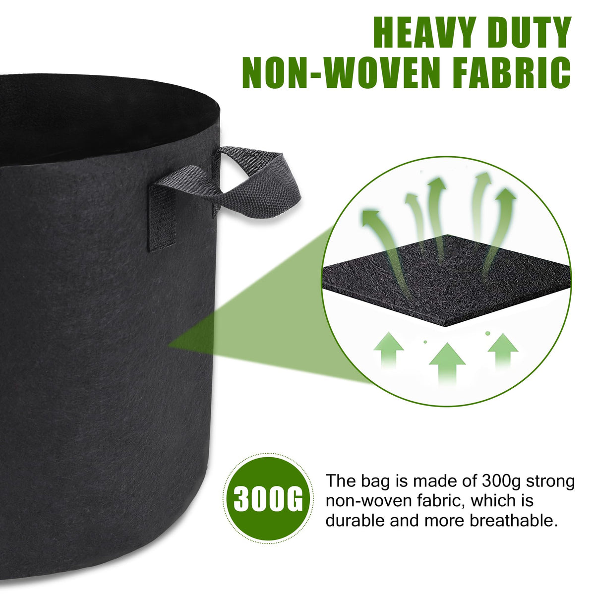 OPPOLIFE UV resistant nonwoven fabric bag for durable outdoor use and quick drainage.