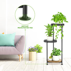 Oppro asymmetrical tiers design fits into corners and creates visual interest