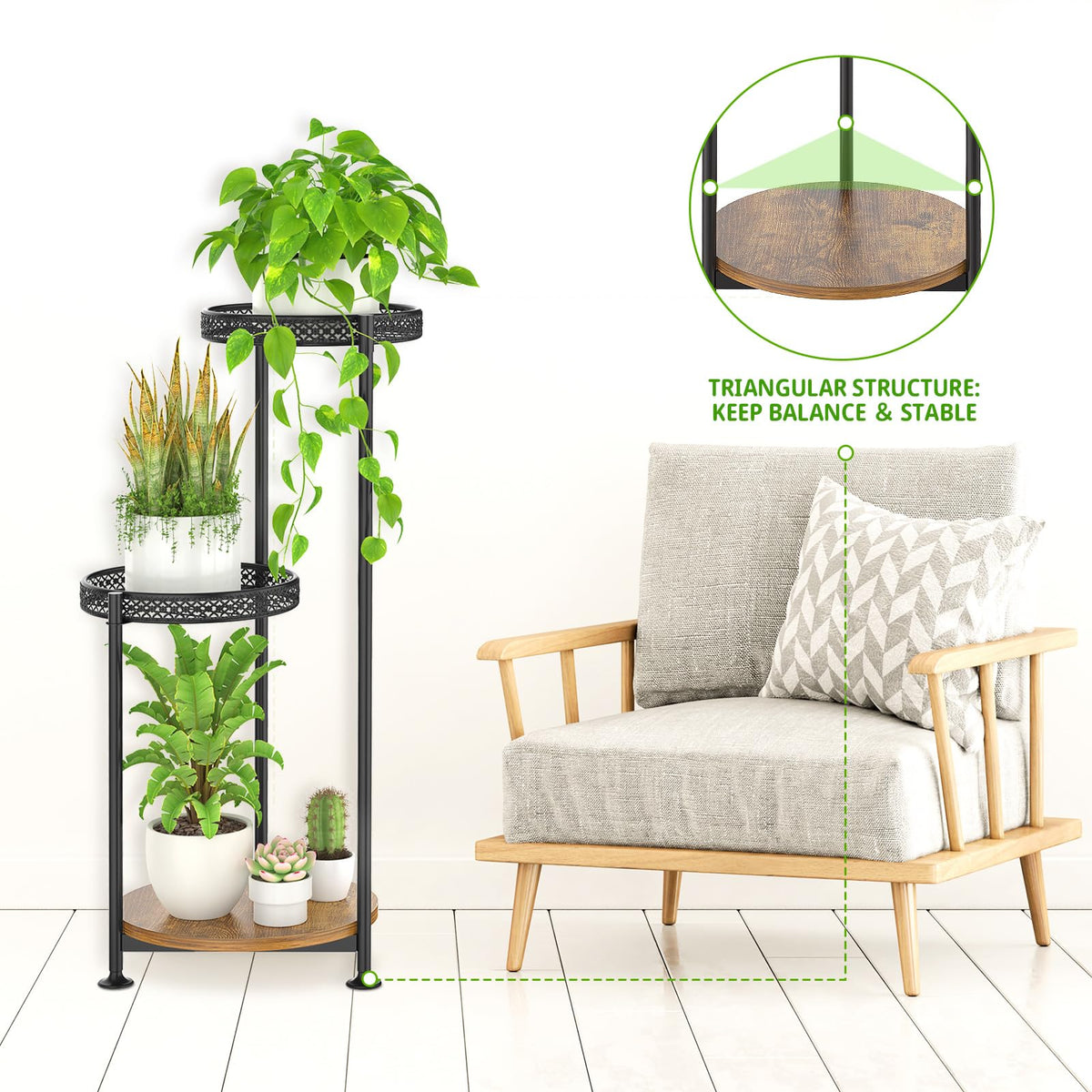 Oppro indoors outdoors plant stand blends metal and design for versatile display