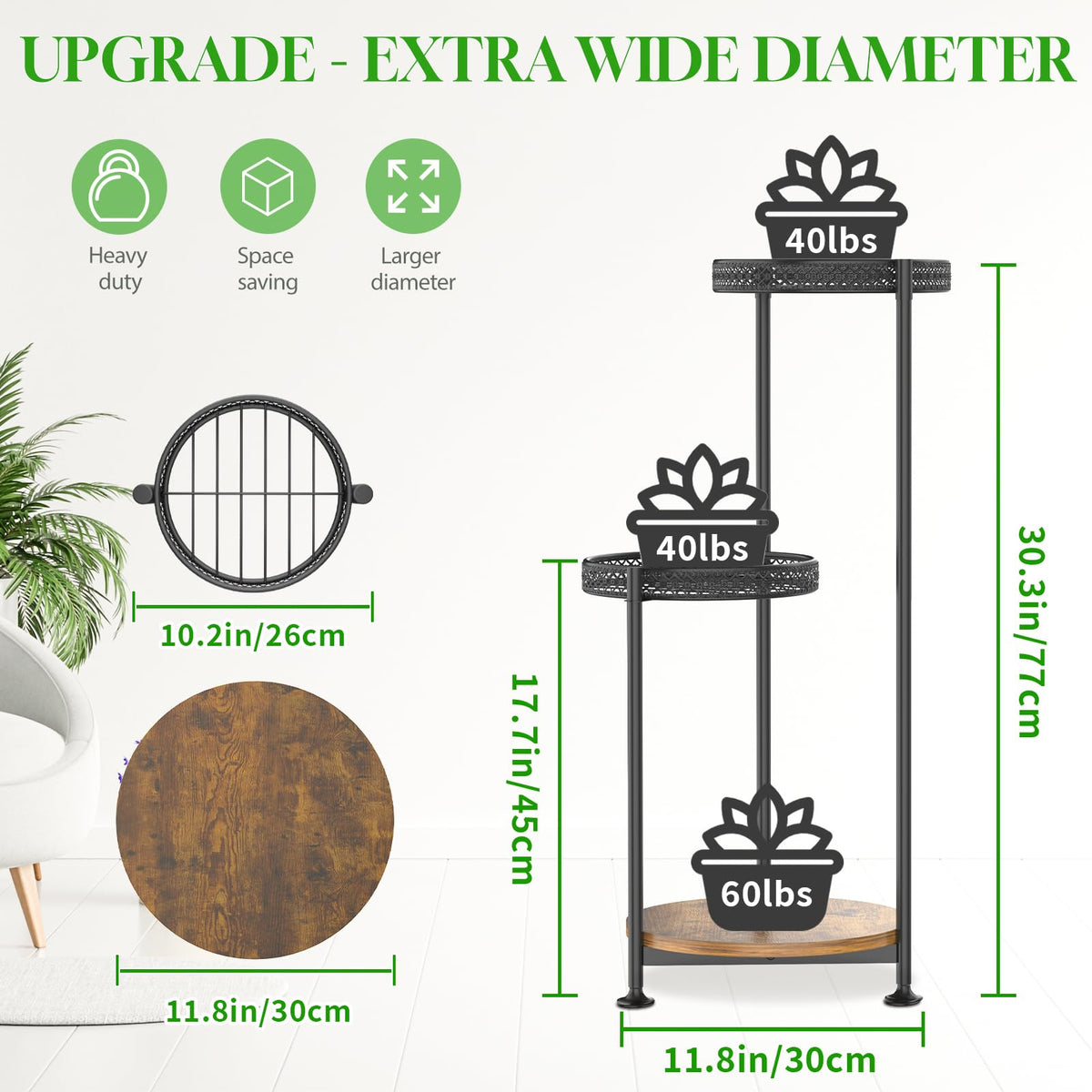 Oppro plant stand drainage trays with hollow design prevent water buildup and keep display tidy