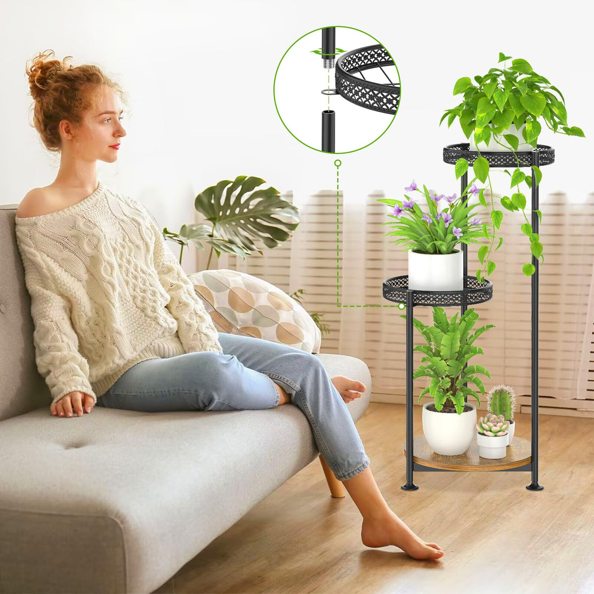 Oppro space-saving corner 3-tier design fits into room corners to maximize space