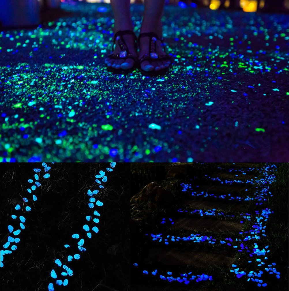 Opps glow pebbles blue water feature enhance ponds and aquariums at night