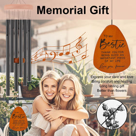 Oprever Bestie wind chime UV-resistant rope ensures durable outdoor hanging.