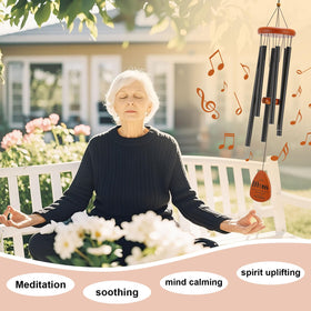 Oprever wind chimes six thick-walled tubes produce clear melodic tones outdoors