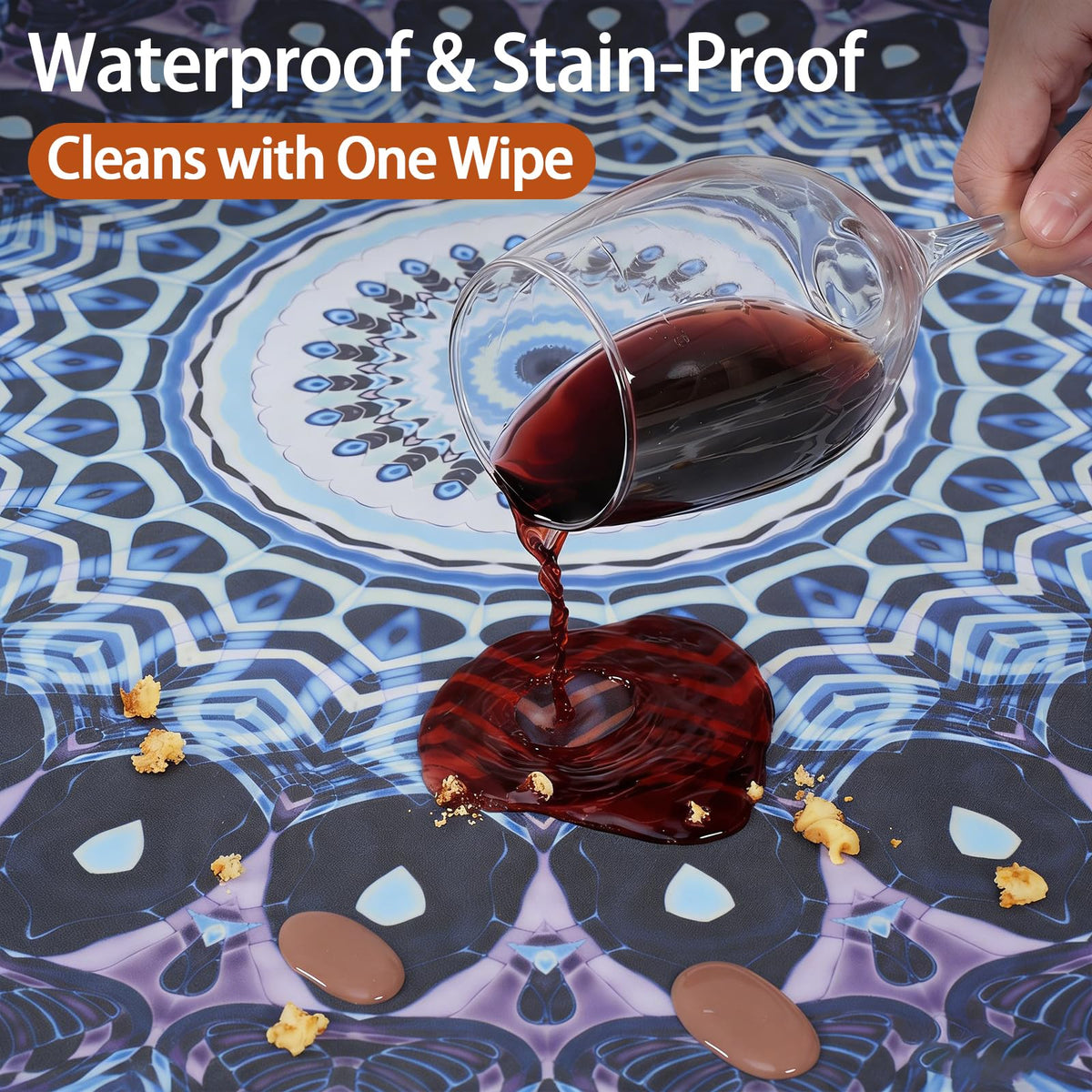opstellen round tablecloth fits 36-44 inch tables for versatile indoor use.