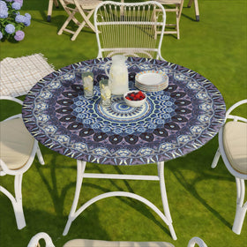 opstellen round tablecloth suitable for indoor and outdoor dining.