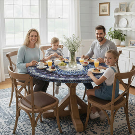opstellen round tablecloth ideal for picnics, parties, and camping.