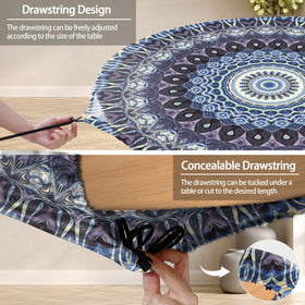 opstellen round tablecloth vibrant print design adds a stylish touch to any setup.