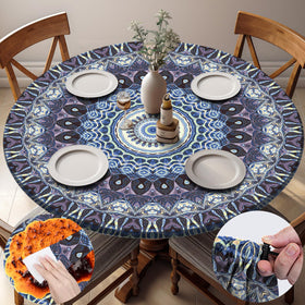 opstellen round tablecloth waterproof surface protects 36-44 inch tables for daily use.