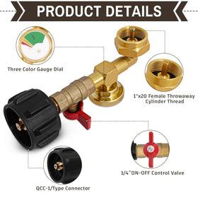 optheey brass propane adapter construction detail