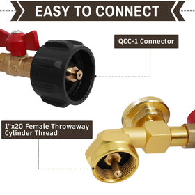 optheey adapter setup from 5-40 lb to 1 lb tank for easy refills