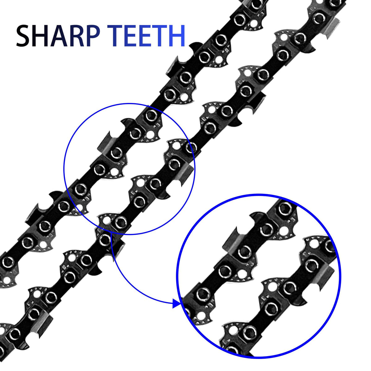 Opuladuo 18-inch chain closeup for smooth operation with DeWalt 60V saws