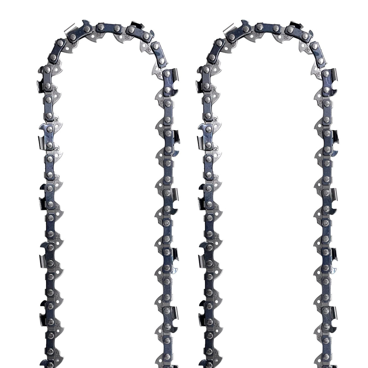 Opuladuo 2pc 10-inch Worx WG323 chain closeup highlights sharp teeth and steel quality.