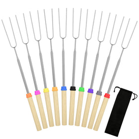 Opvixi Smores Sticks extendable 32-inch reach for safer campfire roasting