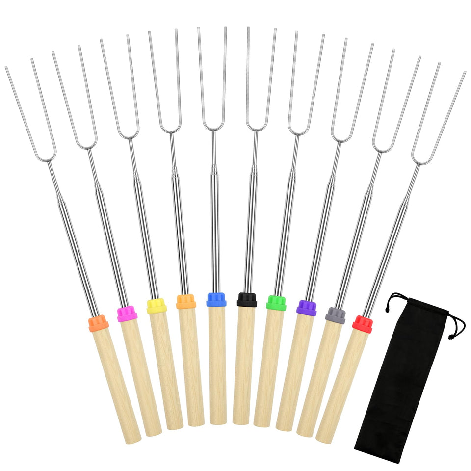 Opvixi Smores Sticks extendable 32-inch reach for safer campfire roasting