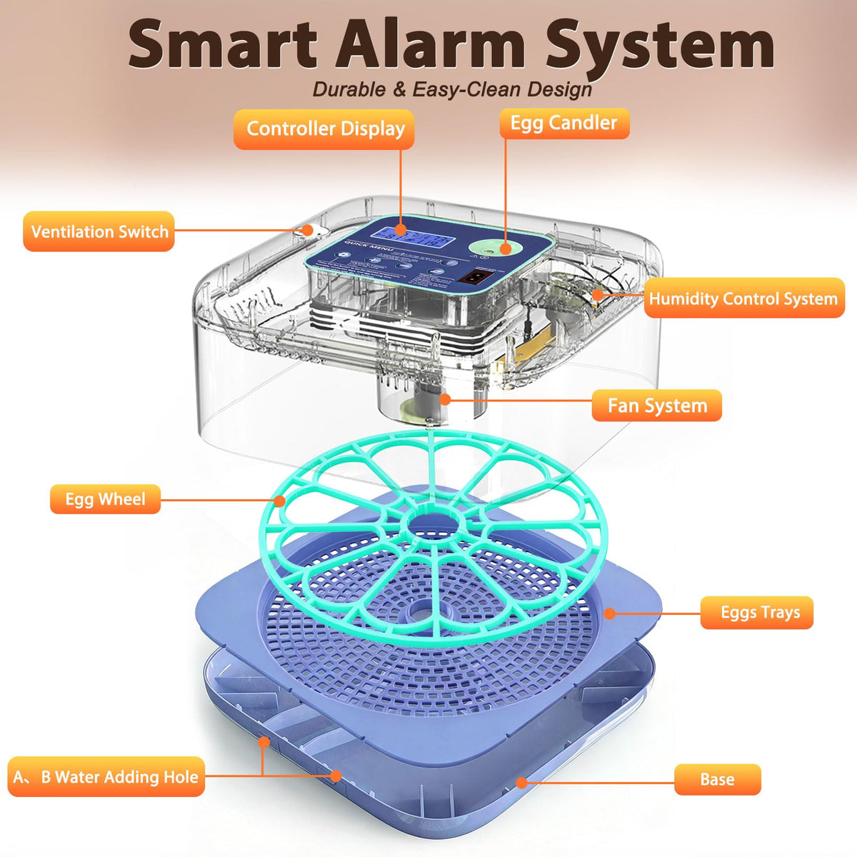 Oqioprd incubator auto-turn-modes support hands-free egg turning for consistency
