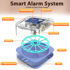Oqioprd incubator auto-turn-modes support hands-free egg turning for consistency