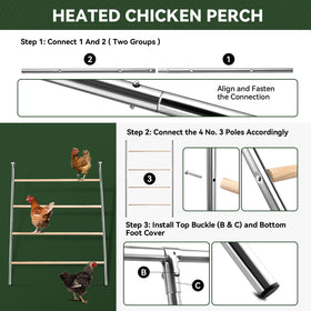 Oranland chicken perches with layered levels maximize vertical space.