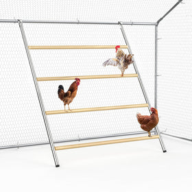 Oranland roost bar design keeps chickens off feces for better hygiene.