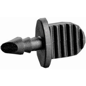 Orbit 1/4 inch drip end plug in hand shows easy finger-tab installation for DIY projects.