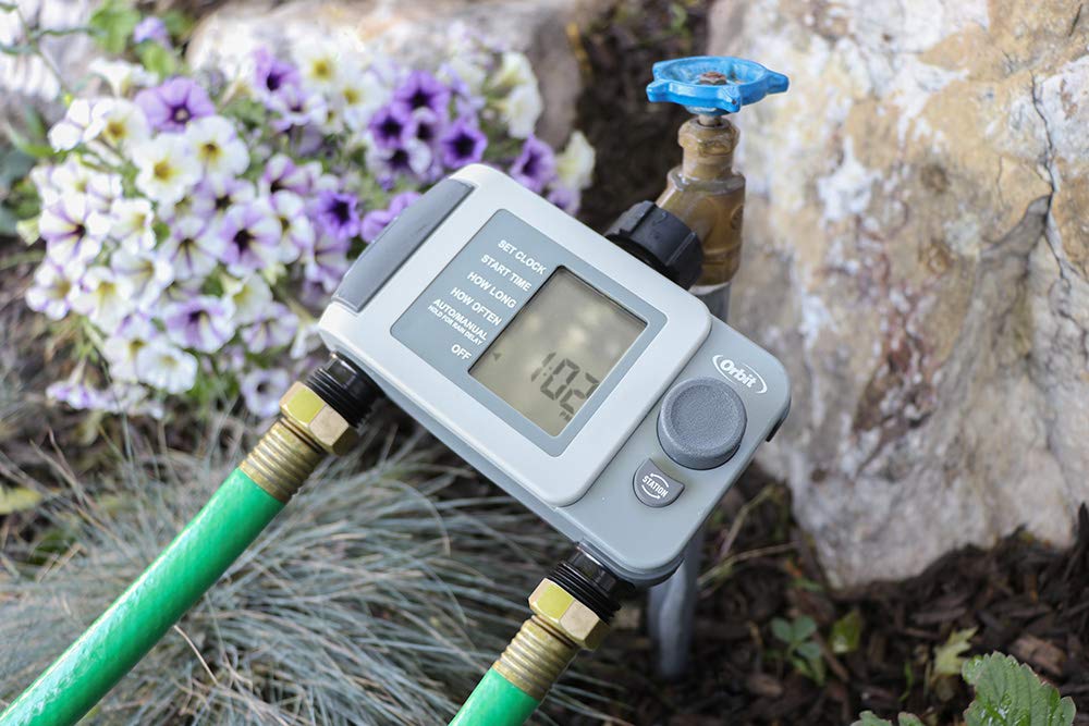 Orbit 2-Outlet timer demonstrating interval programming for flexible watering