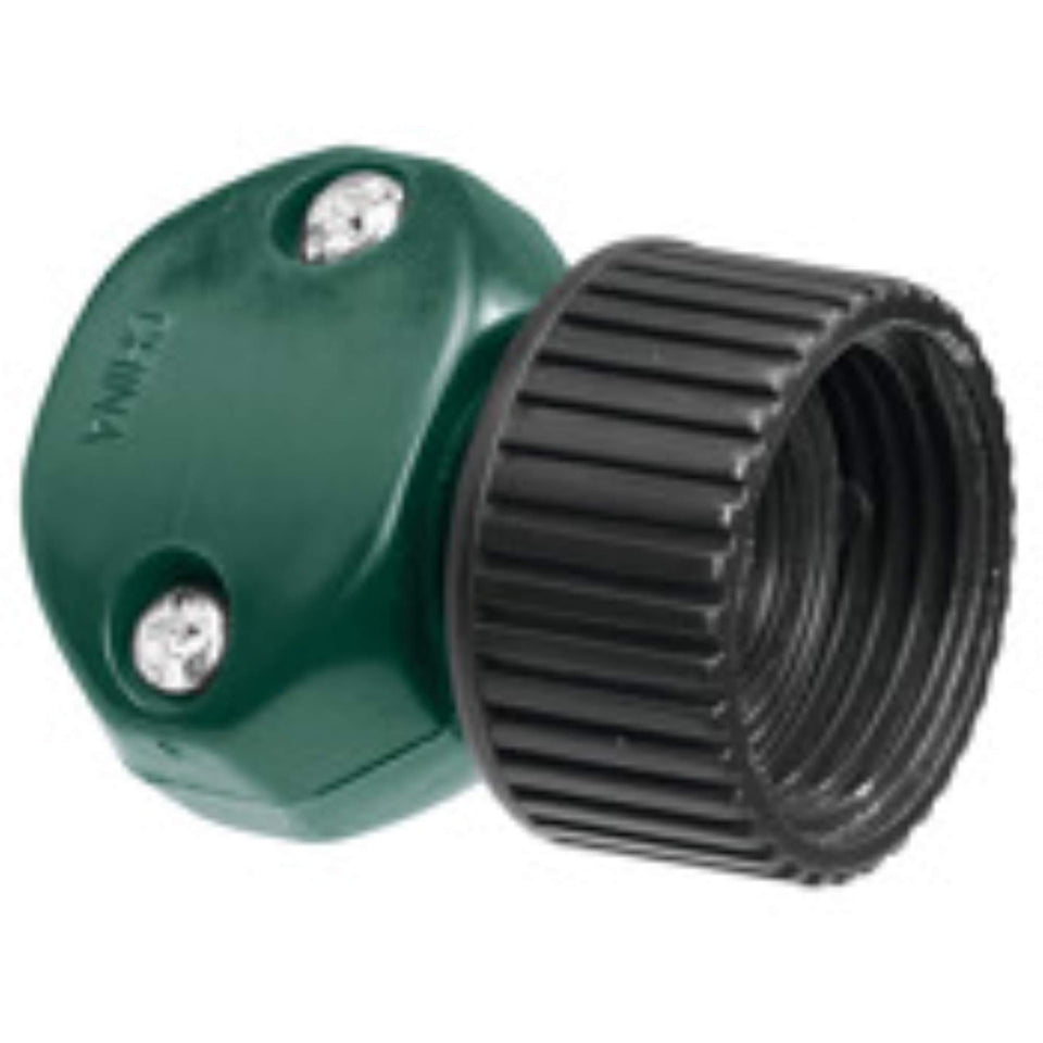 Orbit 3-pack one-half-inch hose mender replacing a damaged female end for extended hose life