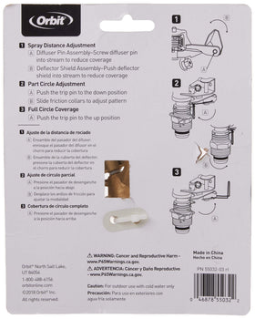 Orbit 55032 sprinkler head featuring adjustable coverage from partial to 360 degrees