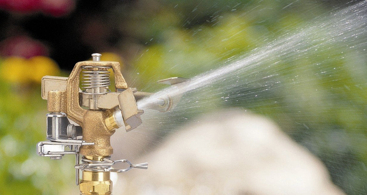 Orbit 55032 brass sprinkler head with heavy-duty construction for durability in harsh weather