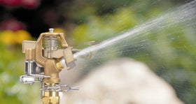 Orbit 55032 brass sprinkler head with heavy-duty construction for durability in harsh weather