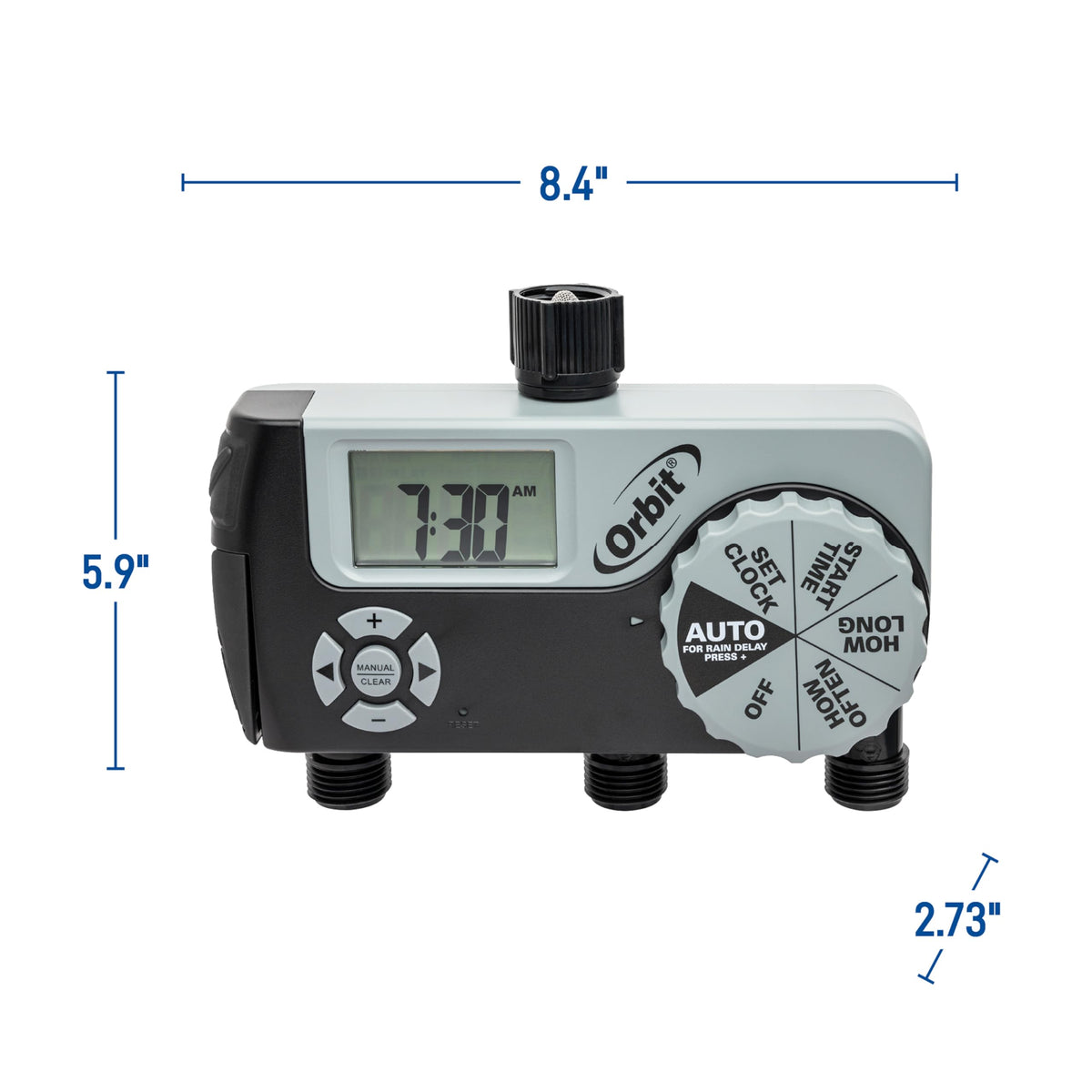 Orbit 56233D battery-included timer powers dependable use.