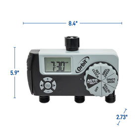 Orbit 56233D battery-included timer powers dependable use.