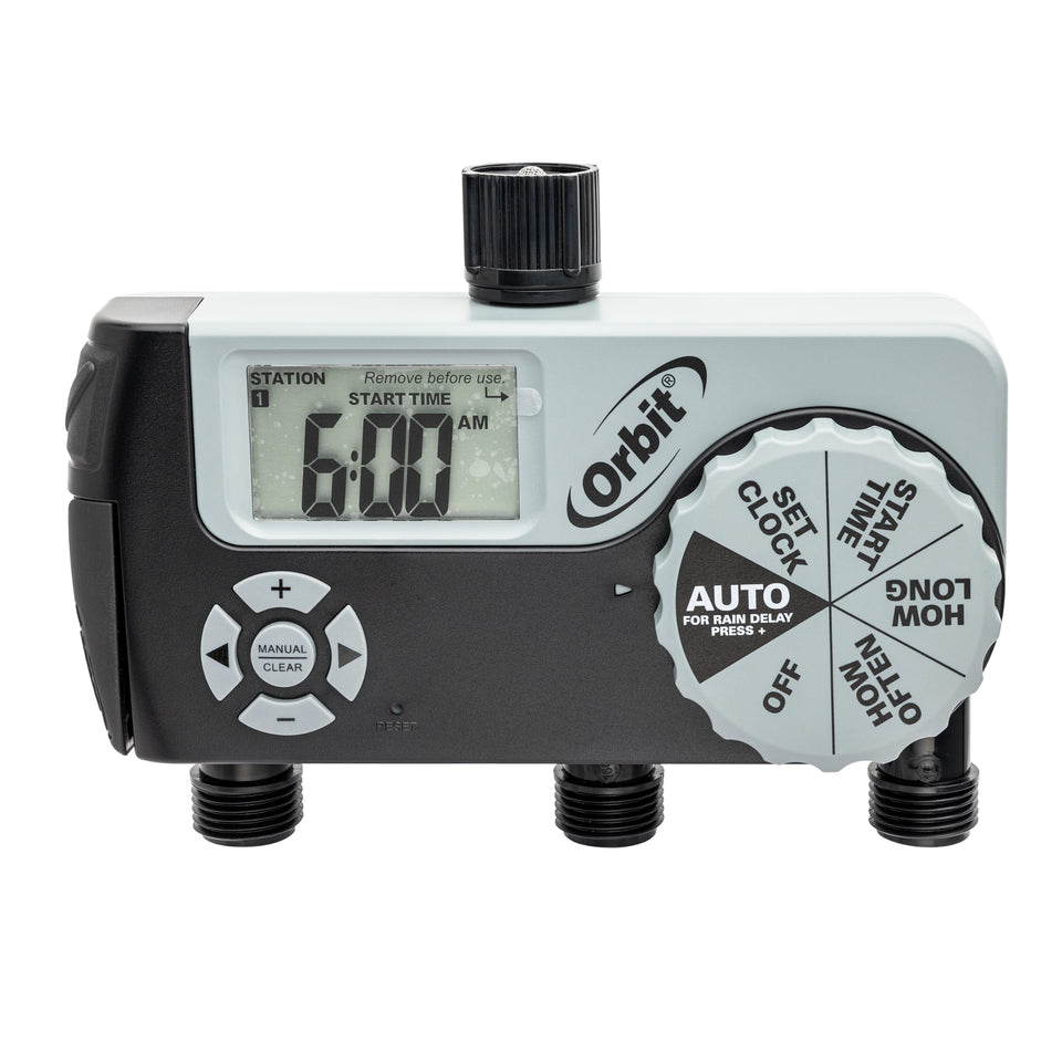 Orbit 56233D front view dial with large display for easy setup.