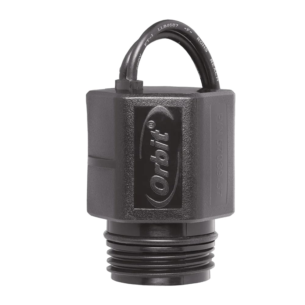 Orbit 57220 24V solenoid installed on an L-Series valve for precise irrigation control