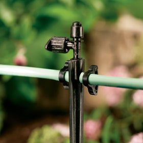 Orbit 67710 10-pack clamps secure drip lines under sun and heat for leak-free connections.