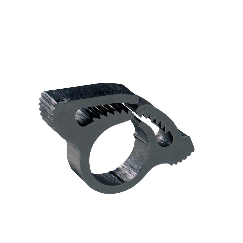 Orbit 67710 high-pressure clamp grips 1/4 in tubing to prevent pop-offs at fittings.