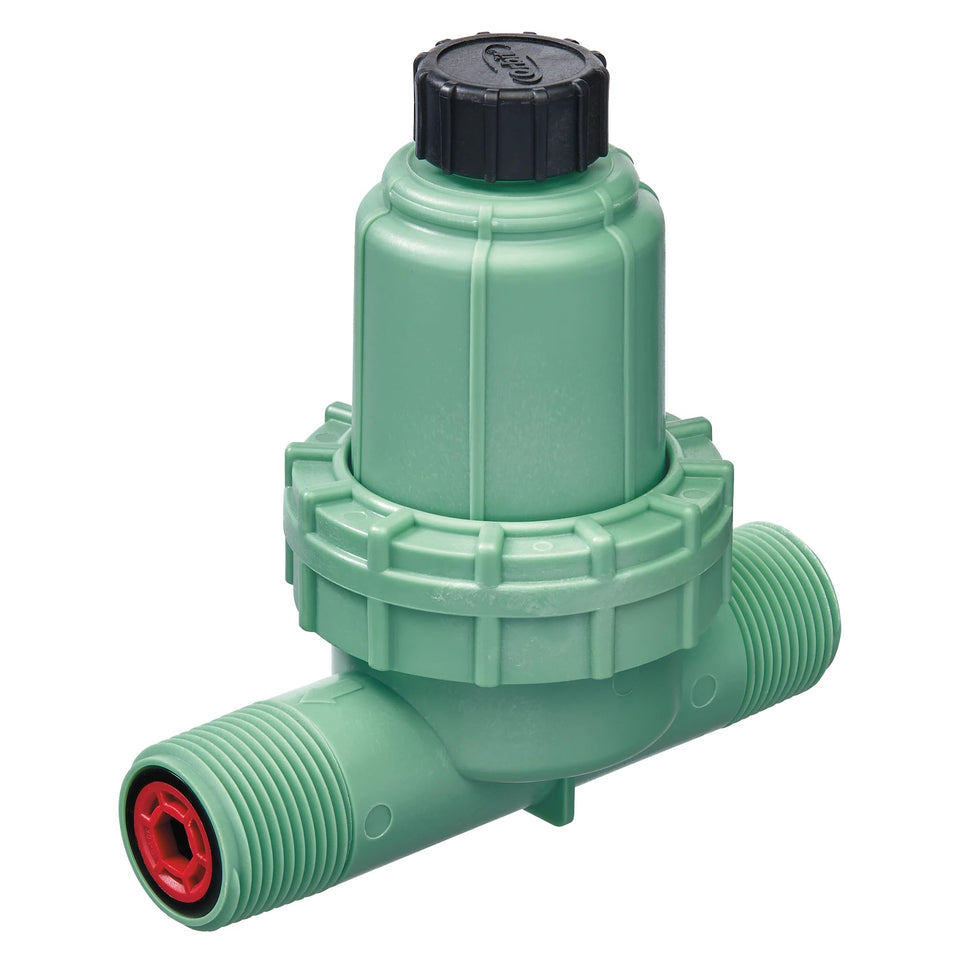 Orbit 67798 filter and regulator shown for steady drip irrigation flow