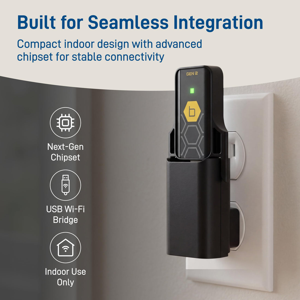 Orbit B-hyve Gen 2 Wi-Fi Hub gray connected on wall for easy setup