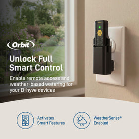 Orbit B-hyve Gen 2 Wi-Fi Hub gray top view shows compact design for easy placement