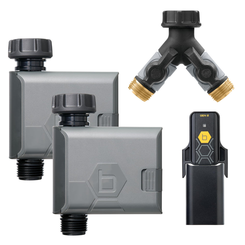 Orbit B-hyve Gen 2 timer front view enabling effortless outdoor watering automation.
