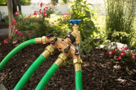 Orbit brass manifold shut-off lever allows quick, individual outlet control