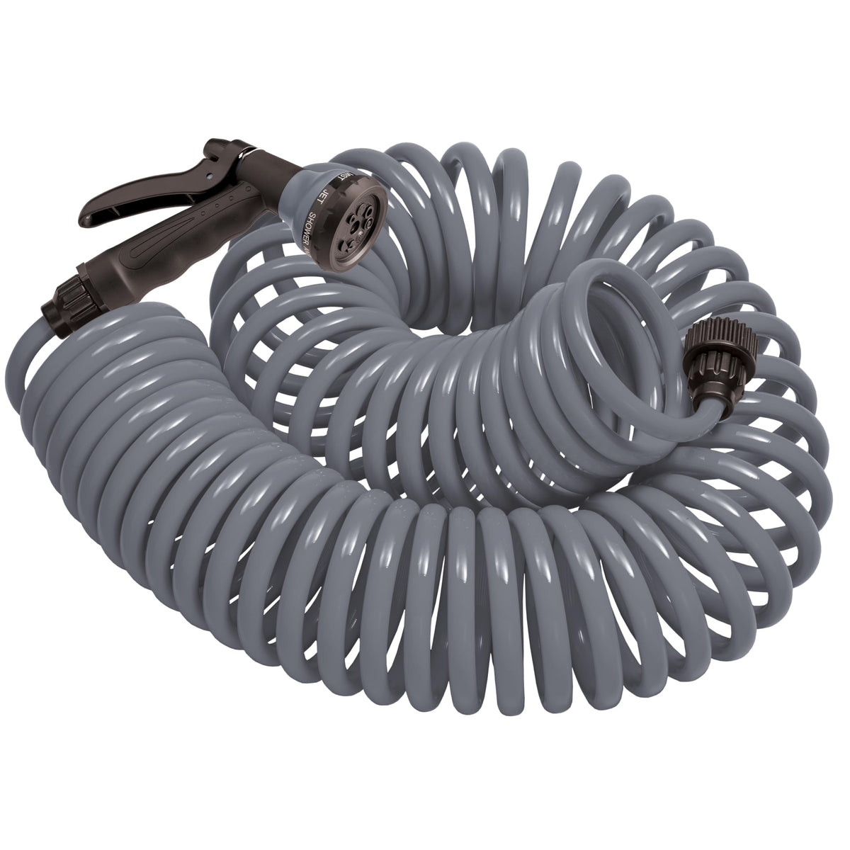 Orbit Coil Hose 50ft demonstrated for effortless backyard watering and quick deployment.