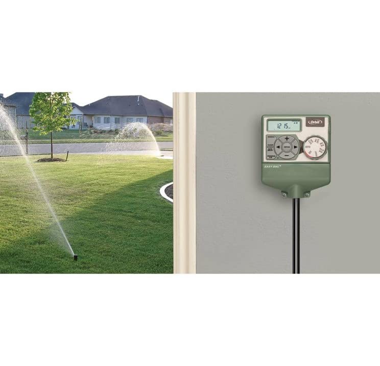 Orbit Easy Dial Budget dial illustrating runtime scaling from 10% to 200% for plant-friendly watering