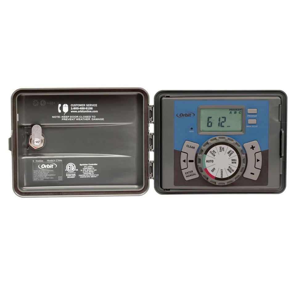 Orbit Easy Set Logic timer front panel for easy schedule setup