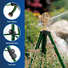Orbit elevated distribution maintains coverage while clearing taller plants