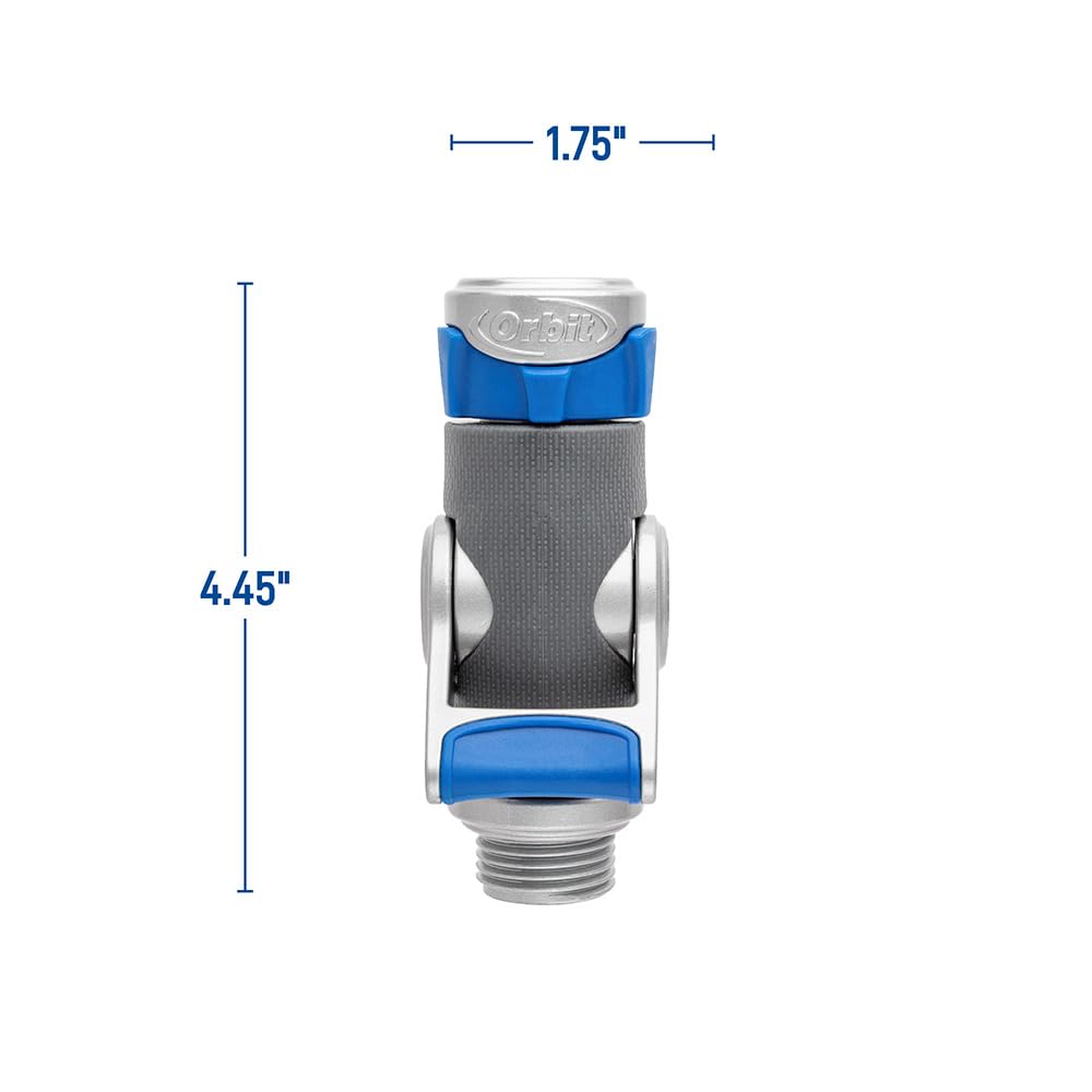 Orbit durable outdoor-grade connector withstands year-round garden use.