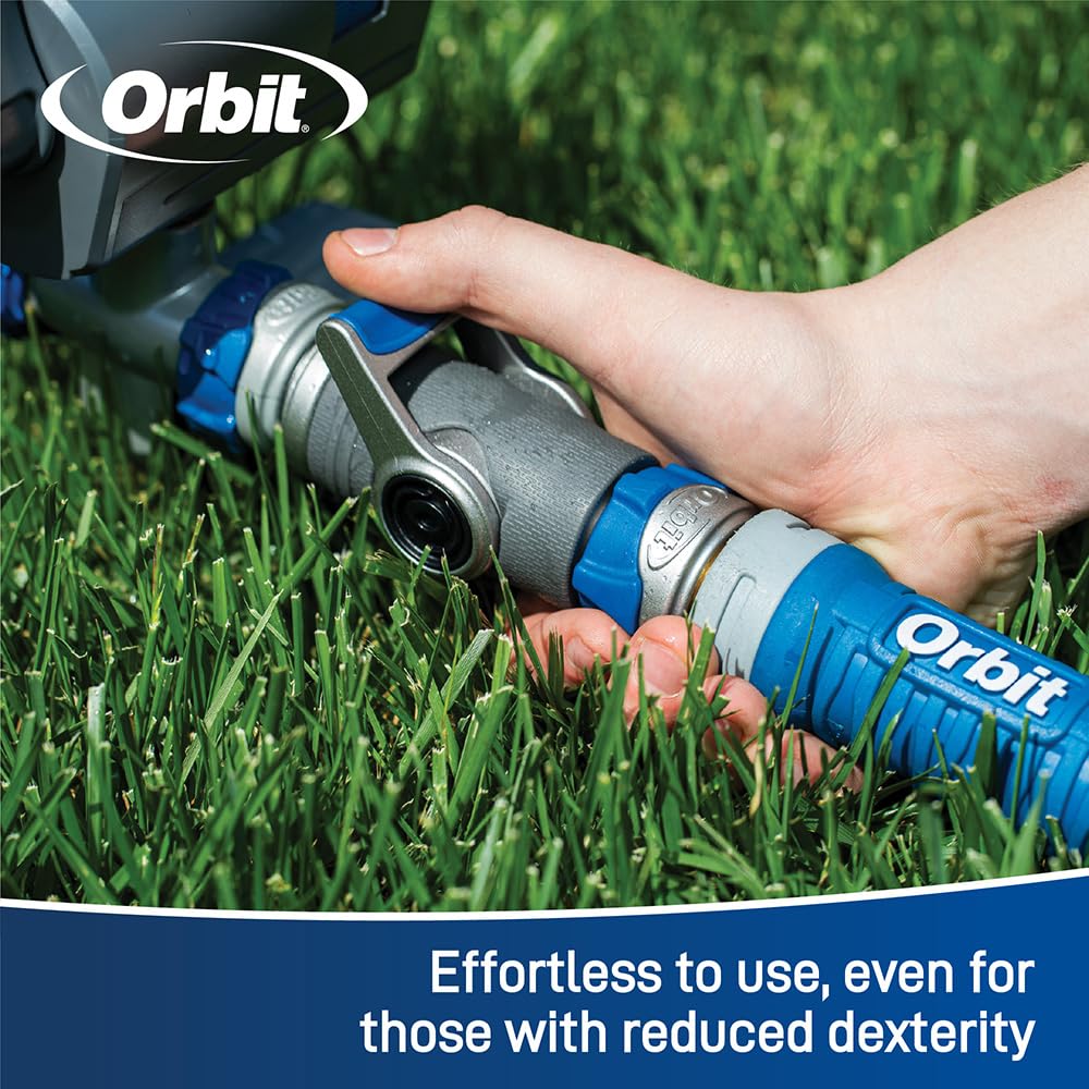 Orbit in-use water-control image demonstrates quick shut-off from the tap.