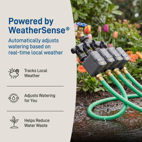 Orbit Hose Y splitter attachment highlights flexible irrigation distribution