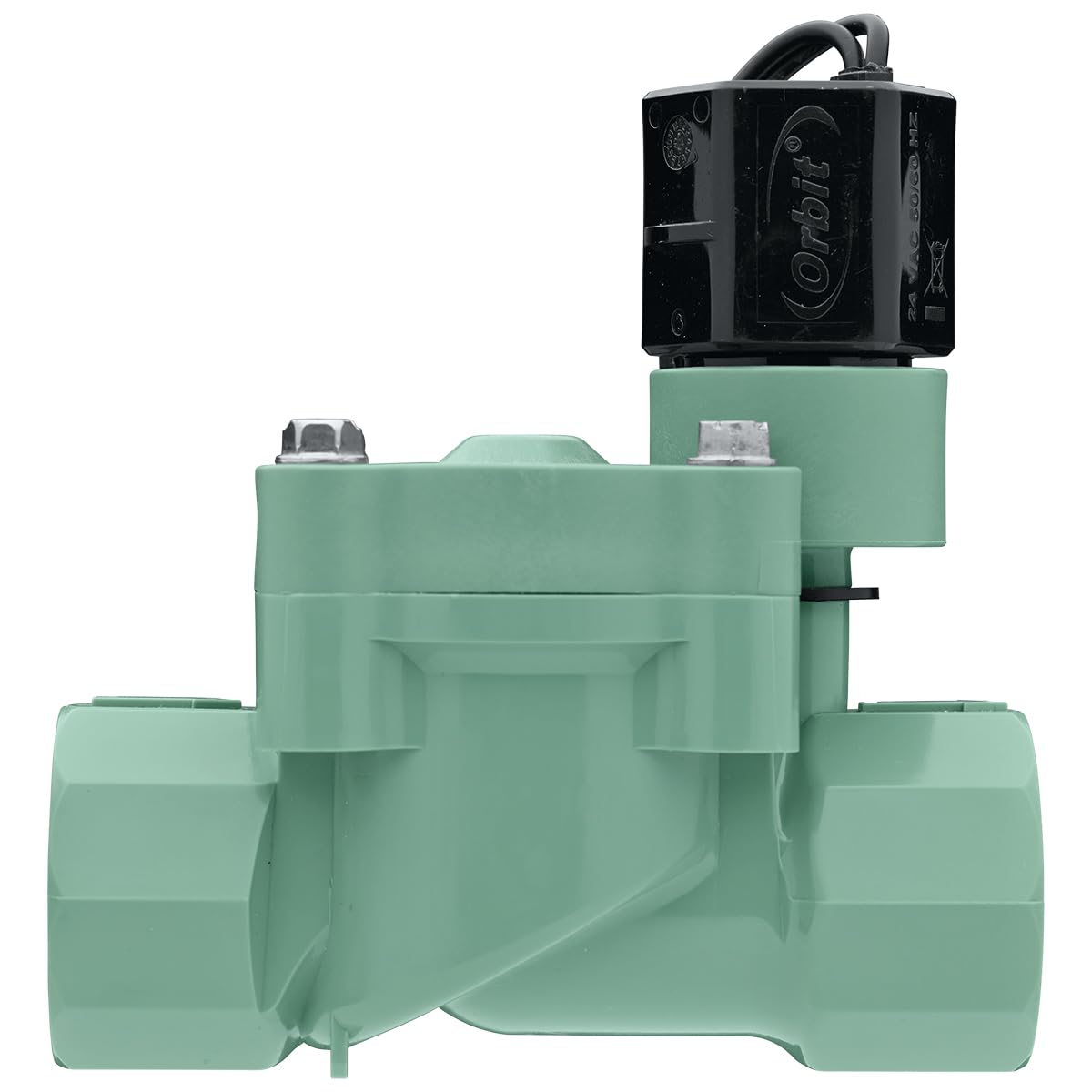 Orbit L-Series valve exterior shows rugged PVC body for reliable irrigation control.