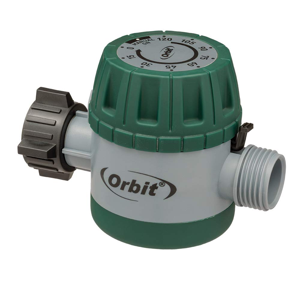 Orbit mechanical hose timer with green dial for automated watering