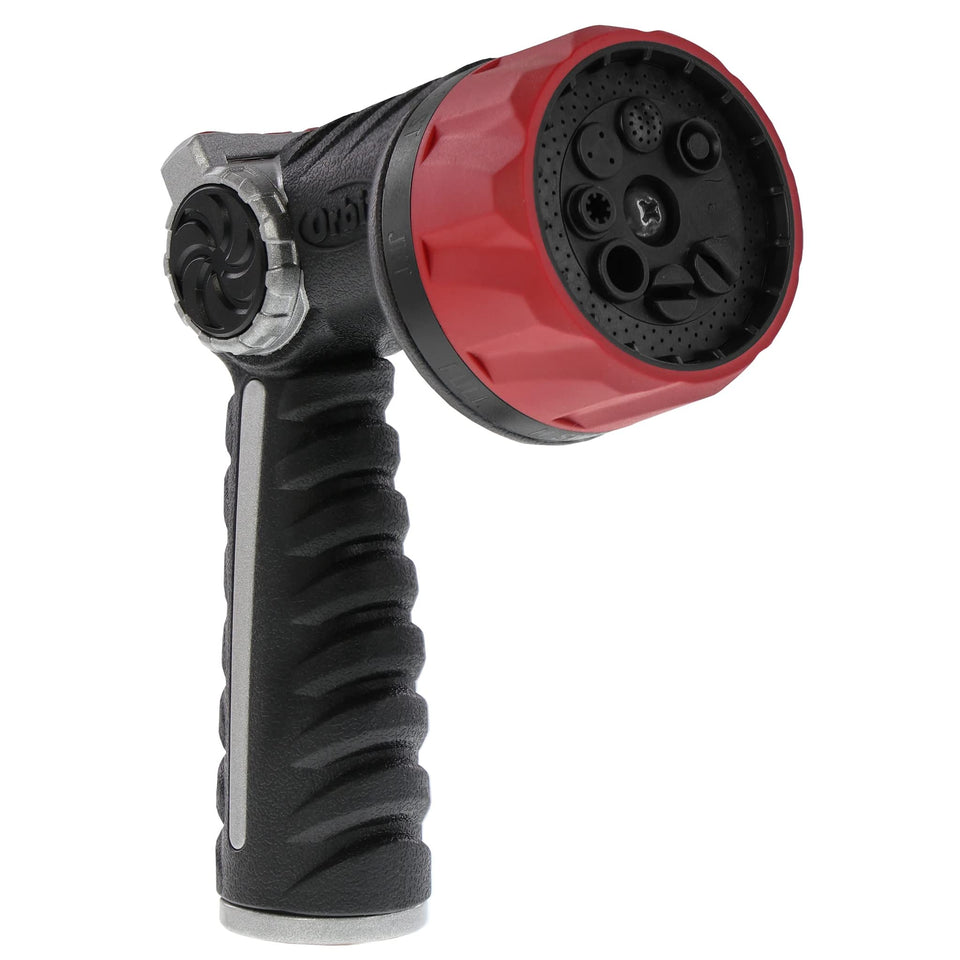 Orbit Pro Series 8-pattern thumb-control nozzle in use for versatile watering